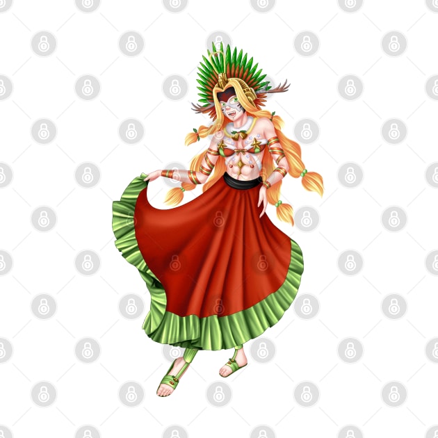 Christmas Quetzalcoatl Skirt Rudos Mask 2 by Antonydraws