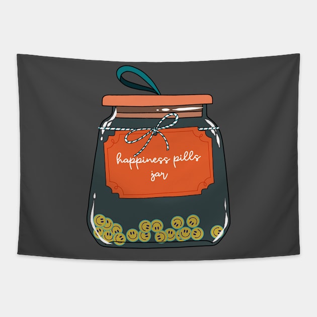 Happiness pills jar Tapestry by UnikRay