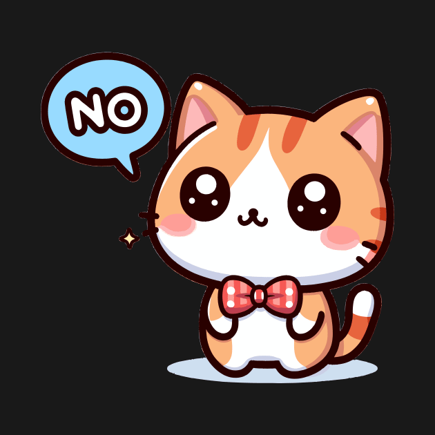 Cute Kitten Wearing a Bow Tie Saying No by PhotoSphere