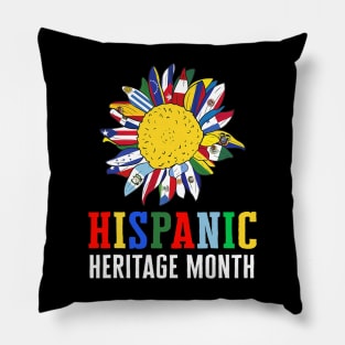 Hispanic Heritage Month Latino Counties Flags Sunflower 2022 Pillow