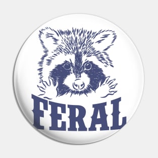 Feral raccoon shirt, funny raccoon meme, Vintage Cartoon T Shirt, Aesthetic Tee, Unisex Pin