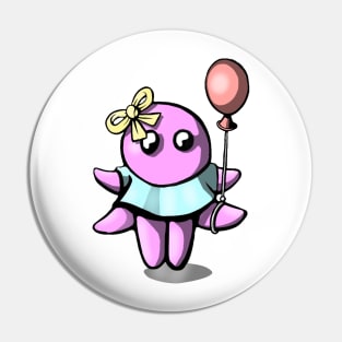 Happy Octopus with Balloon Pin