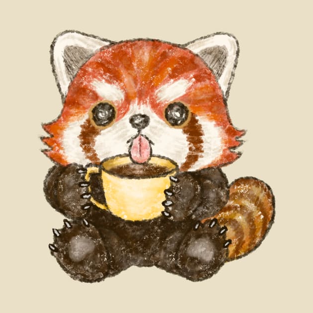 Red panda coffee time by sanogawa