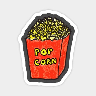 Hand drawn popcorn love food Magnet