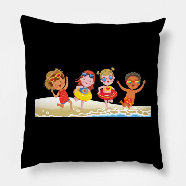 Beach Party Pillow by D's Tee's