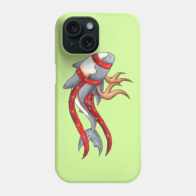 Reindeer Shark Phone Case by KristenOKeefeArt