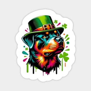 Rottweiler Celebrates Saint Patrick's Day in Style Magnet