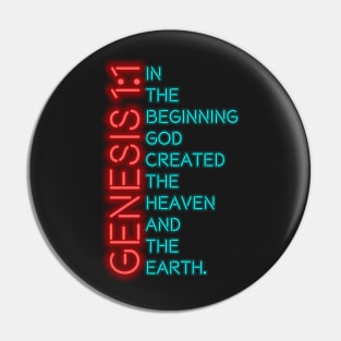 Genesis 1:1 Neon Pin