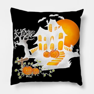 Halloween scary castle Pillow