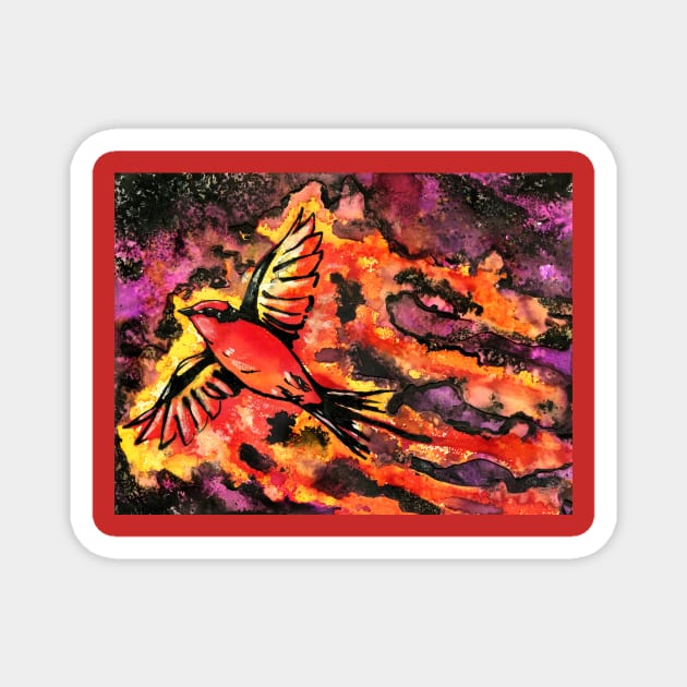 Vermillion Flycatcher Firecatcher Magnet by 10000birds