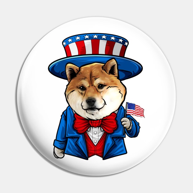 Fourth of July Shiba Inu Pin by whyitsme