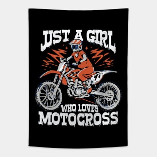 Just A Girl Who Loves Motocross. Funny Tapestry