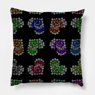 Hypnotic pattern with color hearts Pillow