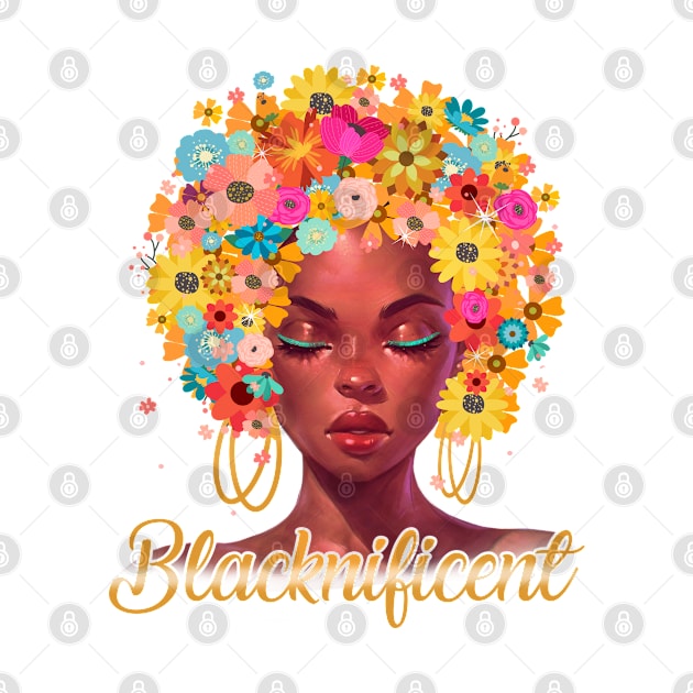 BLACKNIFICENT Beautiful Floral Anime girl by GothicDesigns