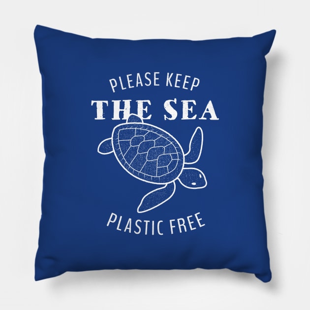Please Keep the Sea Plastic Free - Turtle Pillow by bangtees