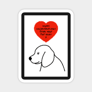 Dog Fur Baby Valentines Greeting Magnet