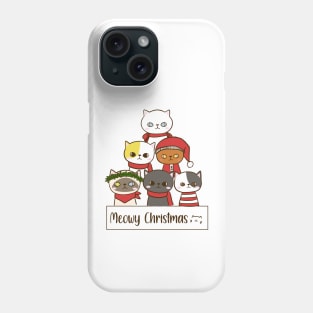 Meowy Christmas, Funny Cats Sweater Phone Case