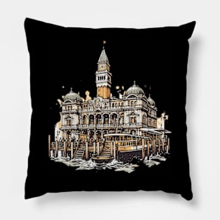 Vintage Ferry Building Pillow