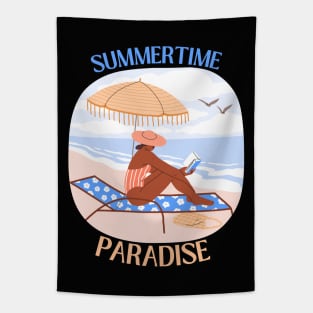 Hello summer Beach summertime Adventure travel lover palm tree sun Tapestry