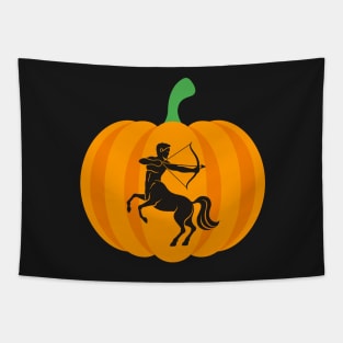 Halloween Jack O Lantern Sagittarius Zodiac Sign Tapestry