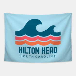 Hilton Head Island South Carolina Vintage Wave Tapestry