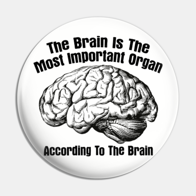 According To The Brain, Funny Brain Joke - Funny Brain - Pin | TeePublic According To The Brain, Funny Brain Joke - Funny Brain - Pin | TeePublic