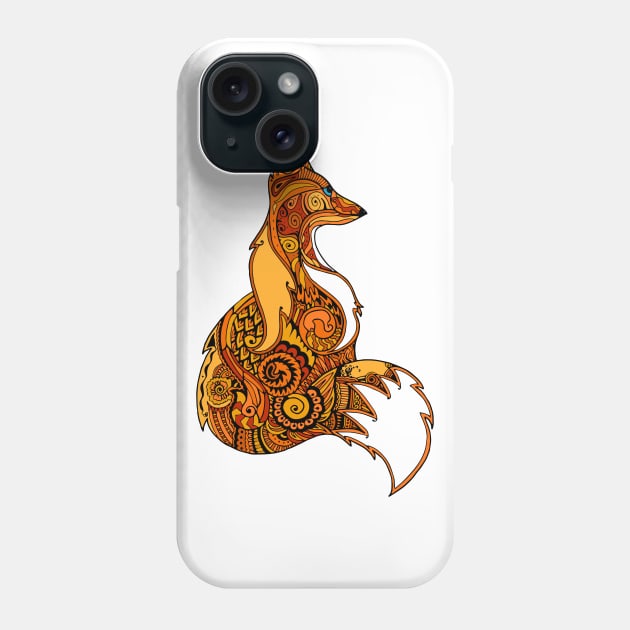 Zentangle fox Phone Case by ComPix