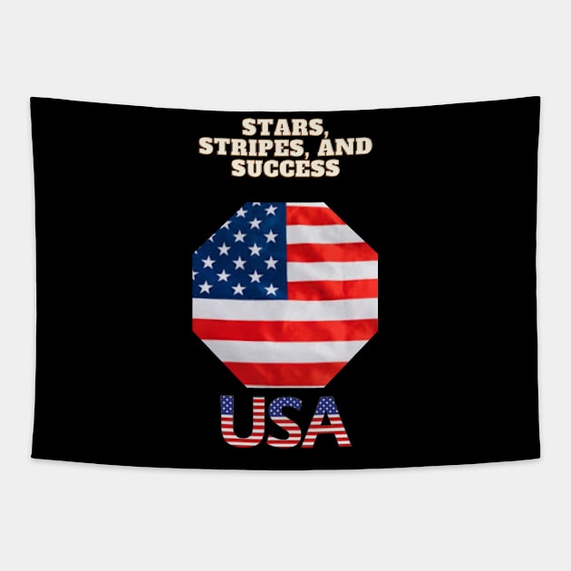 Stars, Stripes, and Success Tapestry by Art Enthusiast