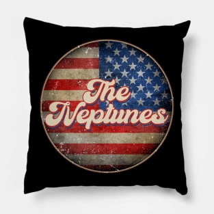 American Flag Personalized Neptunes Proud Name Birthday Pillow