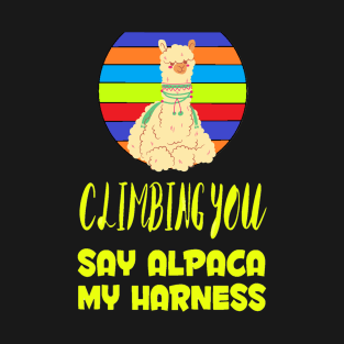 Llama Retro Style Alpaca Climbing T-Shirt