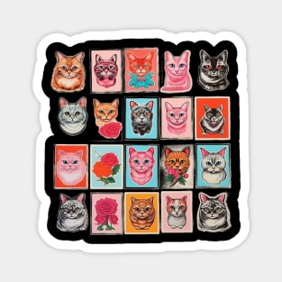 a lot of cats in the frames Magnet