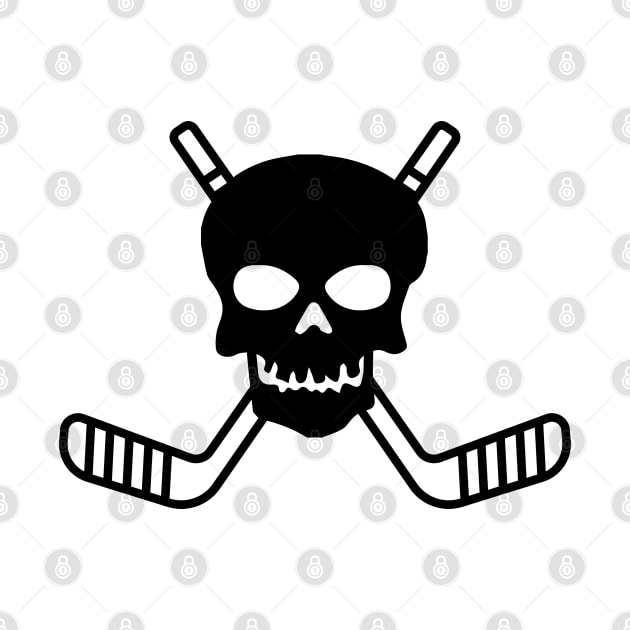 SKULL AND CROSSED HOCKEY STICKS by HOCKEYBUBBLE