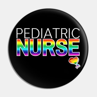 Pediatric Nurse Rainbow Letters Pin