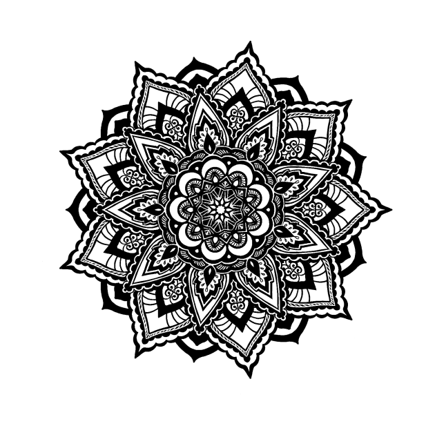 Mandala series- # 2 - Embroidered lotus by Klumbsykay