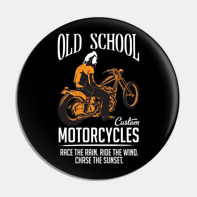 Old school motorcycle bike gift Pin by LutzDEsign