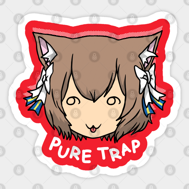 Anime Trap Stickers Pure Anime Trap Cute Tomgirl Anime Trap Sticker Teepublic pure anime trap cute tomgirl
