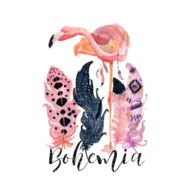 Pink Flamingo – Boho Style by VintageHeroes