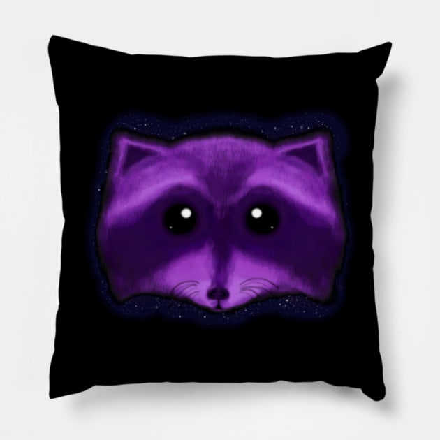 Little Purple Buddy 🦝 Pillow by Patchwork Bird