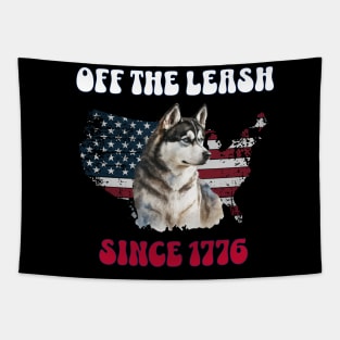 4th of July Independence Day Funny Design for Dog Lovers Tapestry