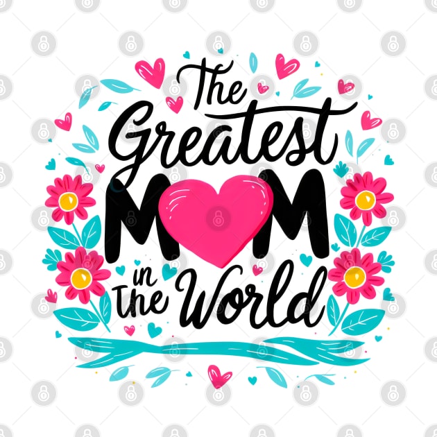 The greatest Mom in the world fun flowers print shirt by Inkspire Apparel designs