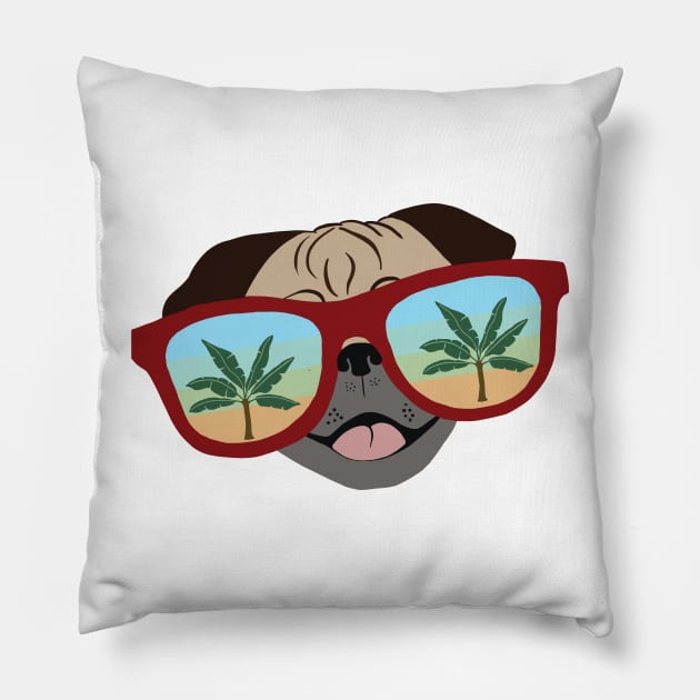 Pug's Happy Place Pillow by shipwrecked2020