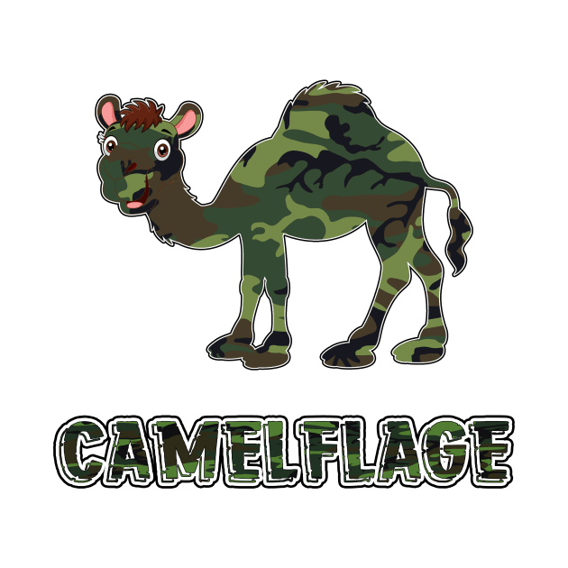 Camelflage funny merch for camels lovers, army lovers, camouflage lovers by Goods-by-Jojo