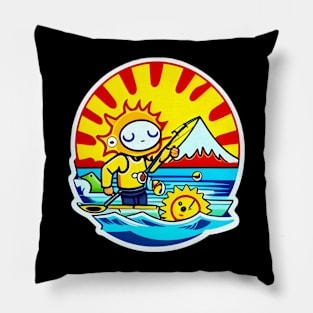 Sun Fishing Adventure Pillow