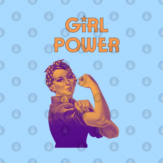 Girl power - We can do it feminist quote (orange) by punderful_day