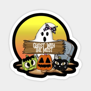 Halloween Ghost With The Most Funny Trick Or Treat Magnet