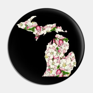 Michigan in Flowers Pin