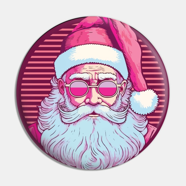 Retro vintage pink santa claus Pin by vectrus