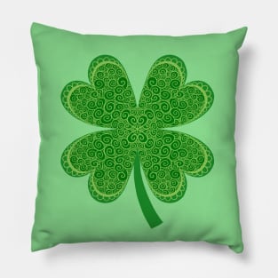 Four Leaf Clover St. Patrick's Day Shamrock Pillow