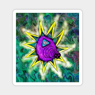 Abstract Sun Eye Alien Magnet