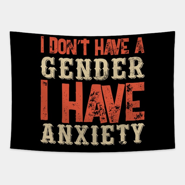 Funny Binary Non Cute Anxiety Gender No Agender Tapestry by Mellowdellow